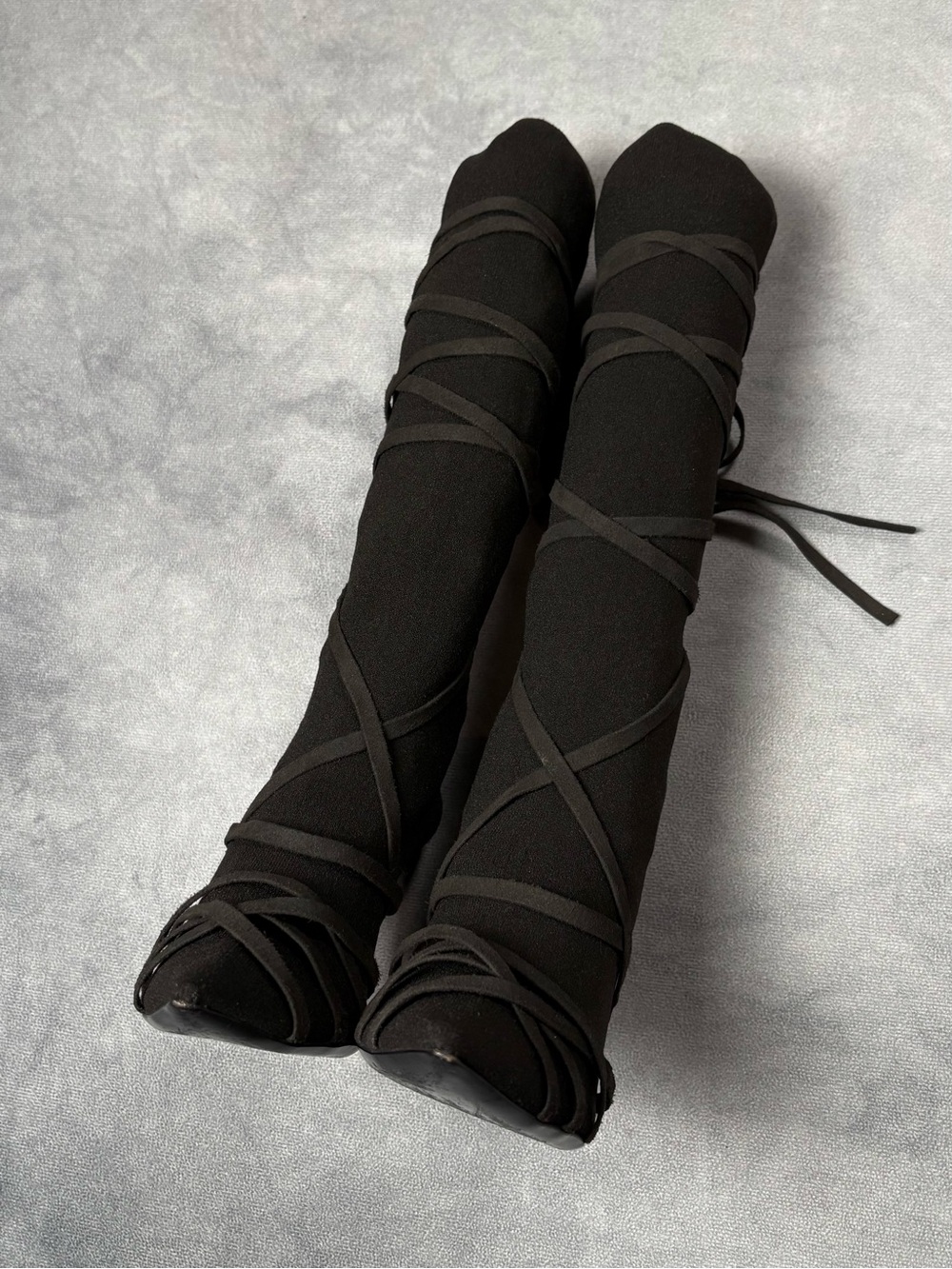 Unravel Project by Ben Taverniti Black Lace Up High Stiletto Sock Boots RRP1600$ - Picture 7 of 16